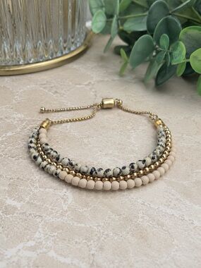 Natural Stone Multi-Strand Beaded Bracelet (BR1616/3)